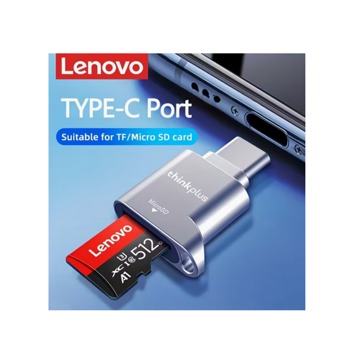 lenovo adaptor2 Card reader LENOVO για micro SD card σε TYPE C - Image 1