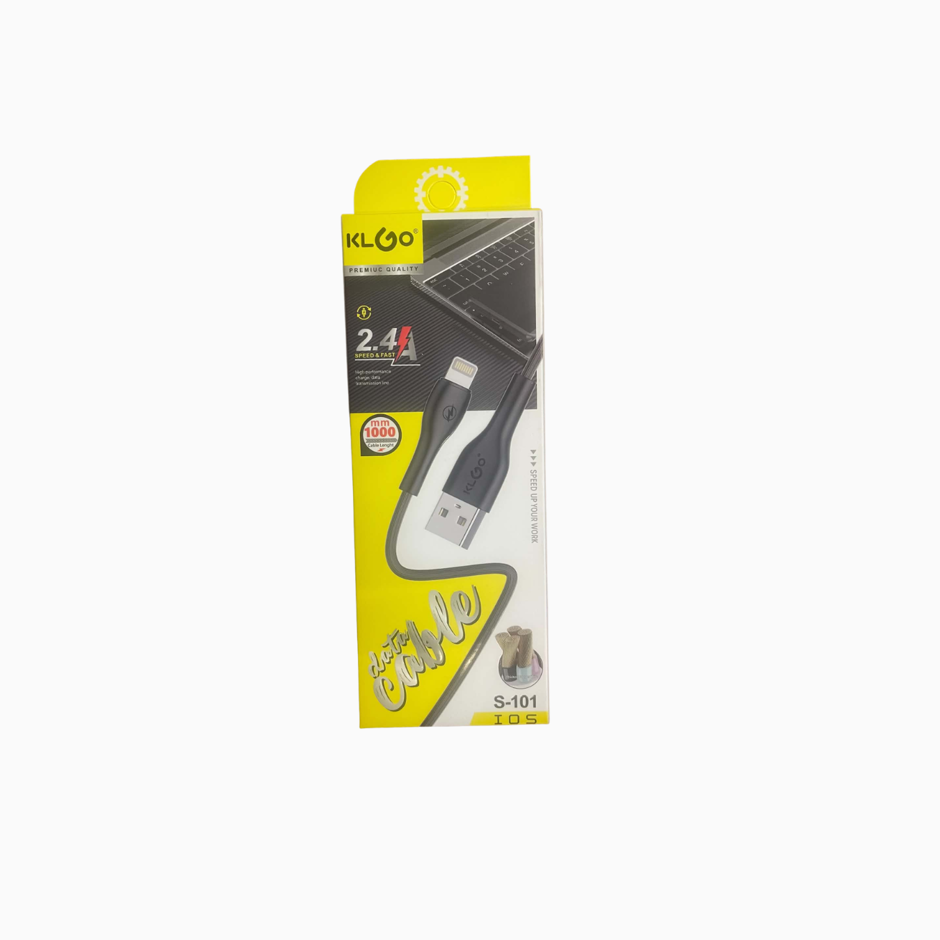 S-101 KLGO S-101|2.4A|METAL FAST DATA CABLE|Καλώδιο Ταχείας Φόρτισης1m IPHONE - Image 1