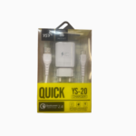 ΤAXY-φορτιστής YS-20+καλώδιο  Type-C | 3Α QUICK CHARGER 3.0